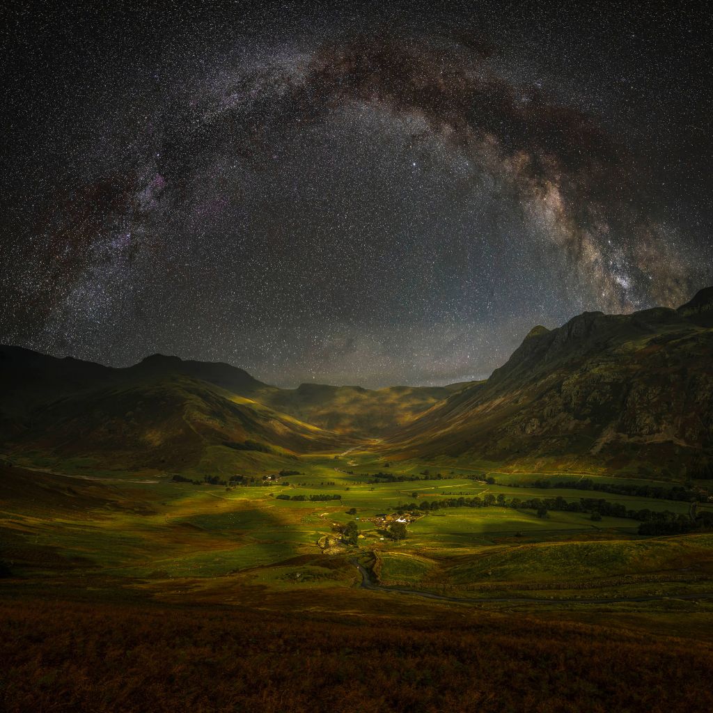 The Milky Way above Mickleden Valley - at Lake District