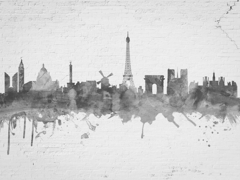 Aquarelle skyline, Paris