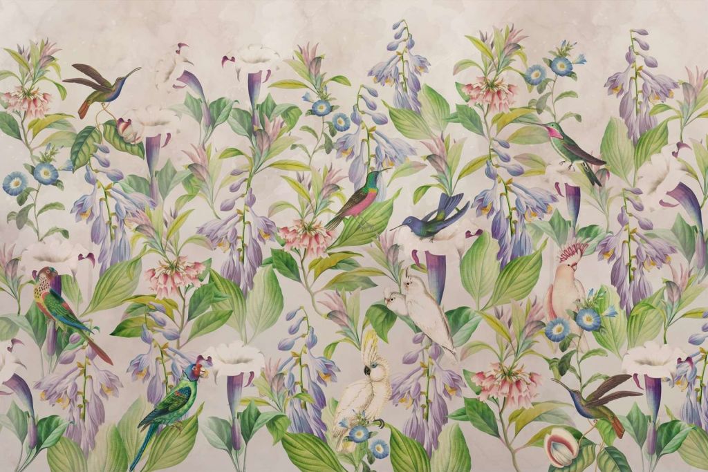 Chant d'oiseaux éthéré en fleurs - Paradis pastel