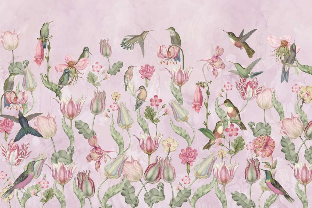 Symphonie des Colibris de Printemps - Rose en Fleurs