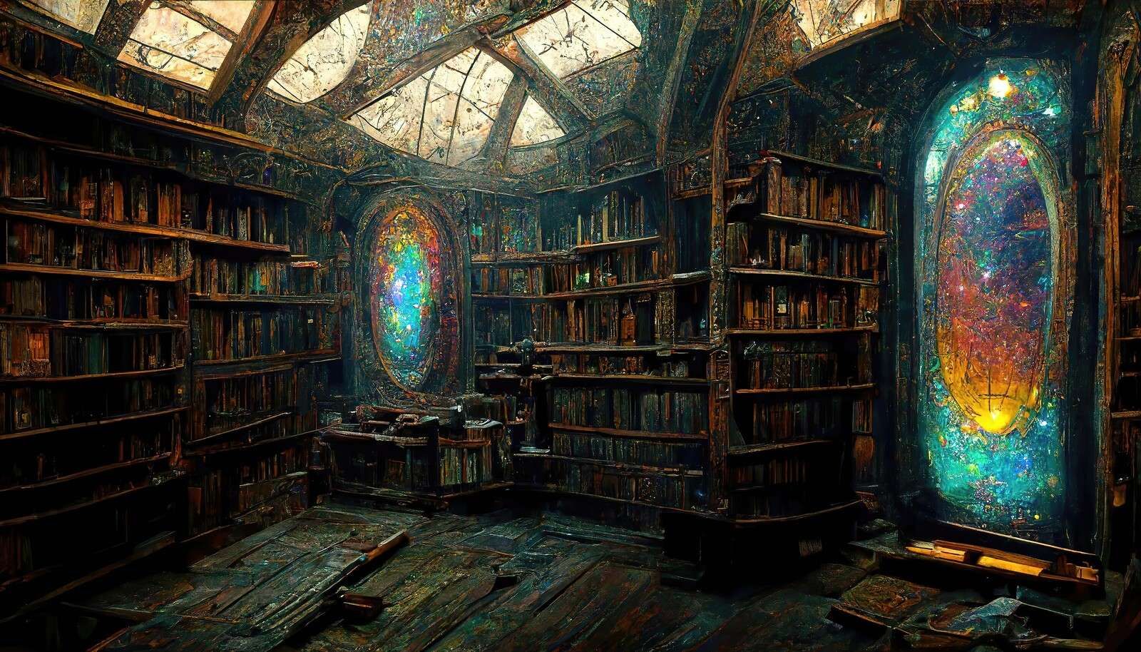 Salle de livres enchantée